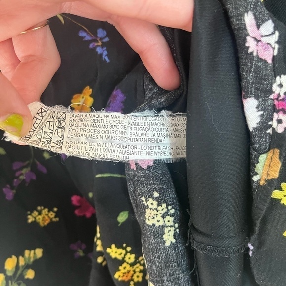 Zara Viscose Black Floral Print Long Sleeve Ruffled Mini Dress - Picture 11 of 12